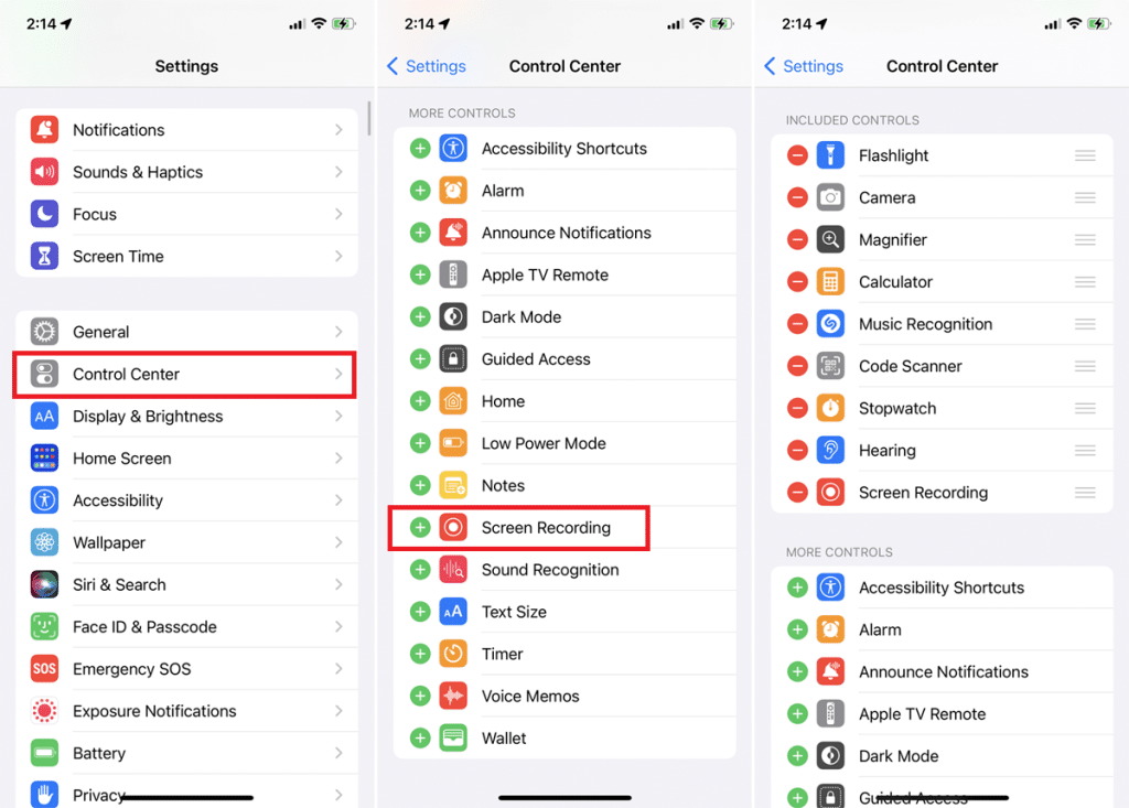 Screen-recording-iPhone-control-center